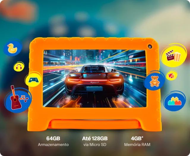 Tablet Infantil Kid Pad Laranja 64?GB - Wi?Fi, Câmera, Controle Parental - Foto 3