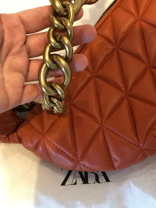 Bolsa de Ombro Zara Laranja - Foto 4