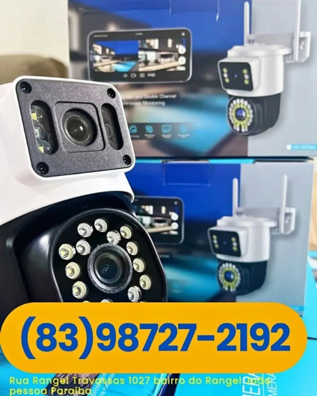 Câmera de Segurança Lente Dupla Wifi ip Prova D Água Externa Rotativa