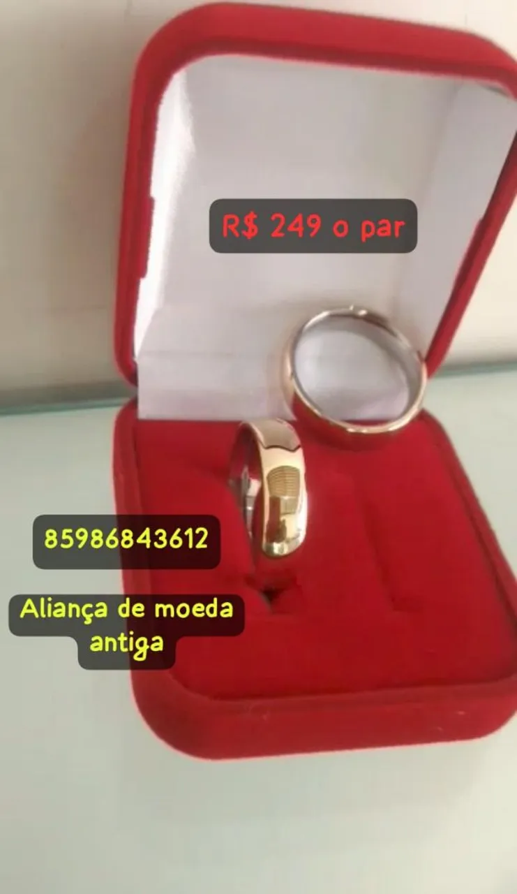 Aliança de moeda OU tungstênio I Pronta entrega e em 3x sem juros
