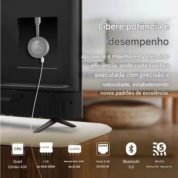Homatics Chromecast Google TV integrado 4k 32gb - Foto 4