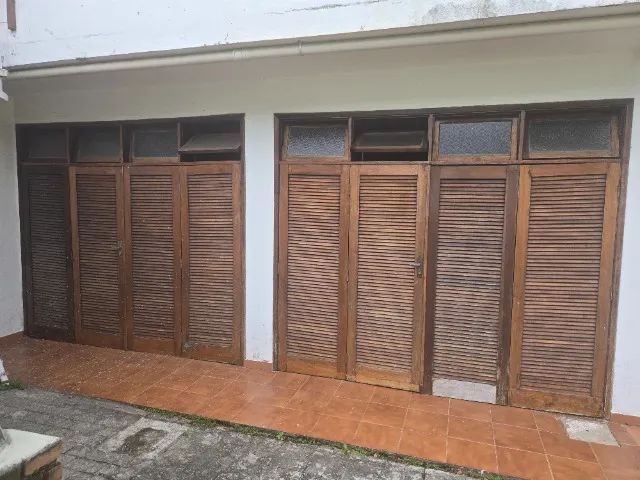 Portas venezianas de madeira par de 4 folhas com vitrô