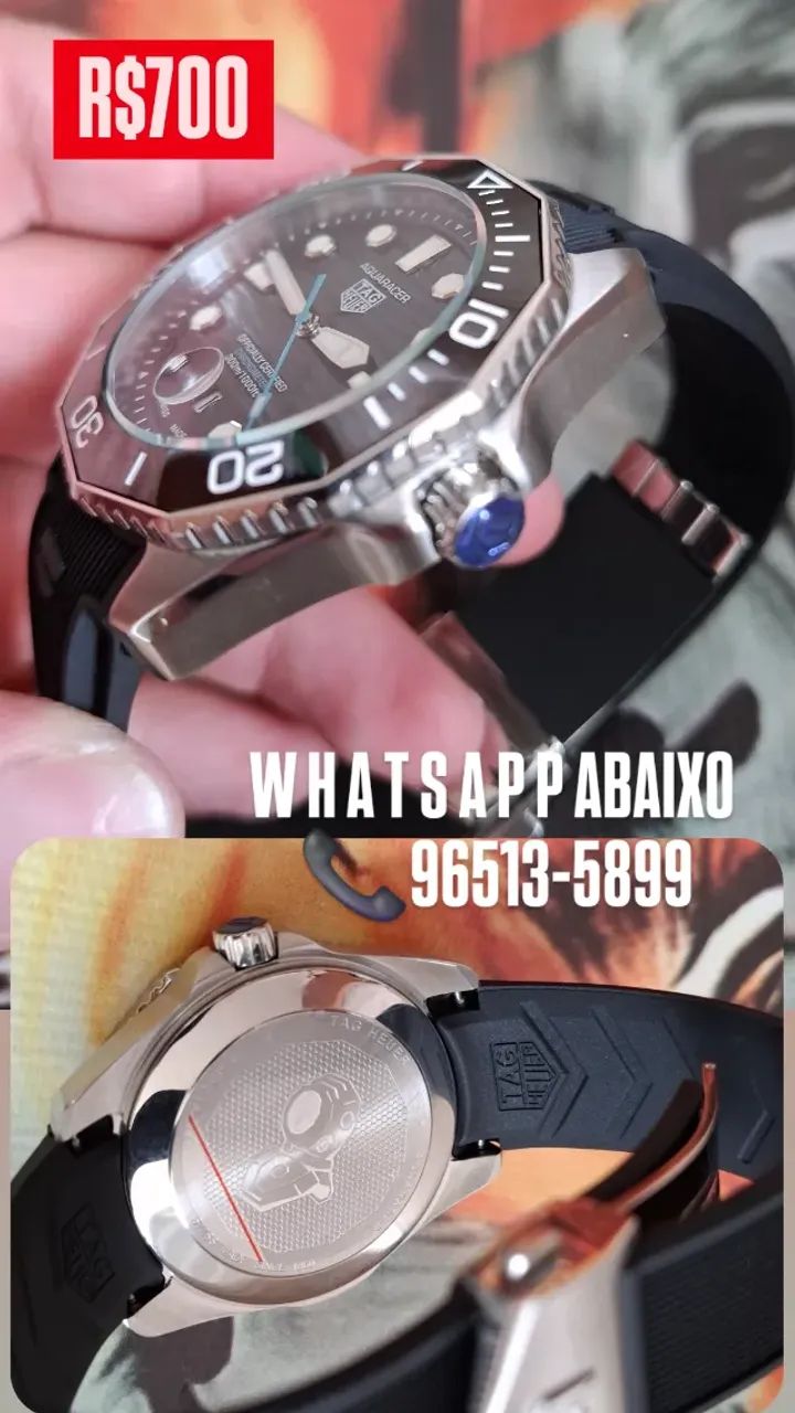 Relógio TAG HEUER AQUARECER AUTOMÁTICO PULSEIRA DE BORRACHA  - Foto 3
