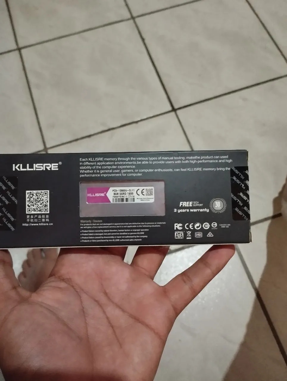 Memória RAM Kllisre 8GB DDR3 1600MHz NEGOCIÁVEL