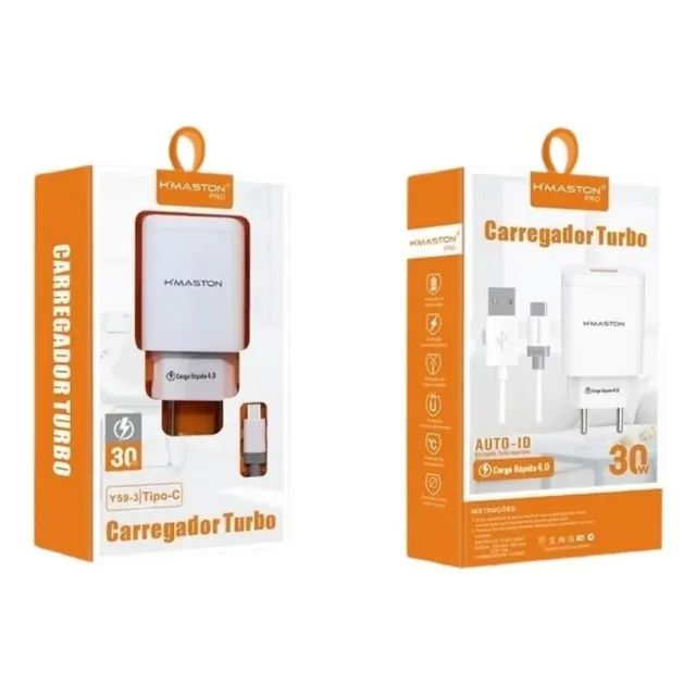 Fonte Carregador Turbo 30w + Cabo Tipo C - Foto 2