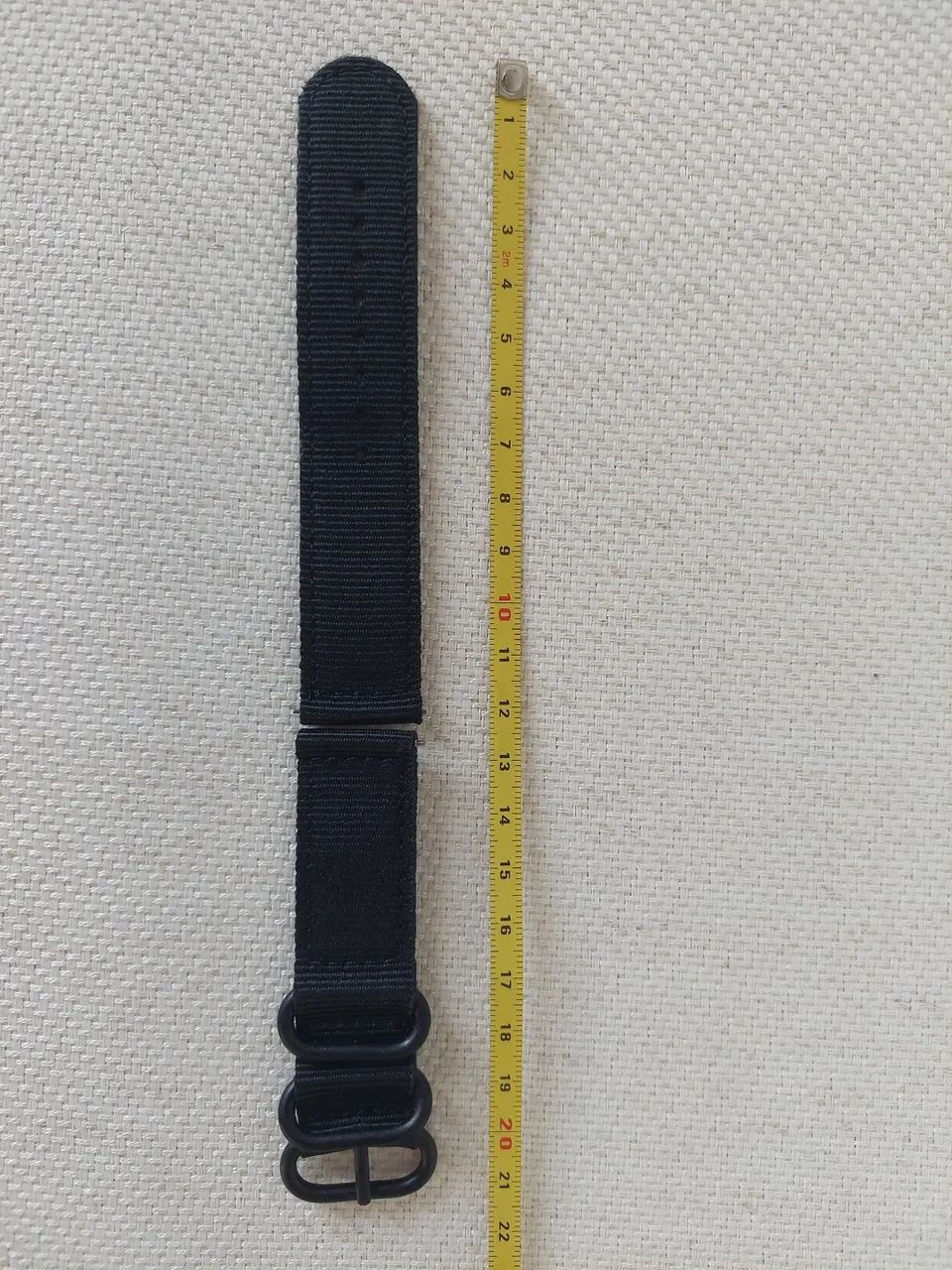 Pulseira de Relógio Nylon 22mm Preta - Foto 3
