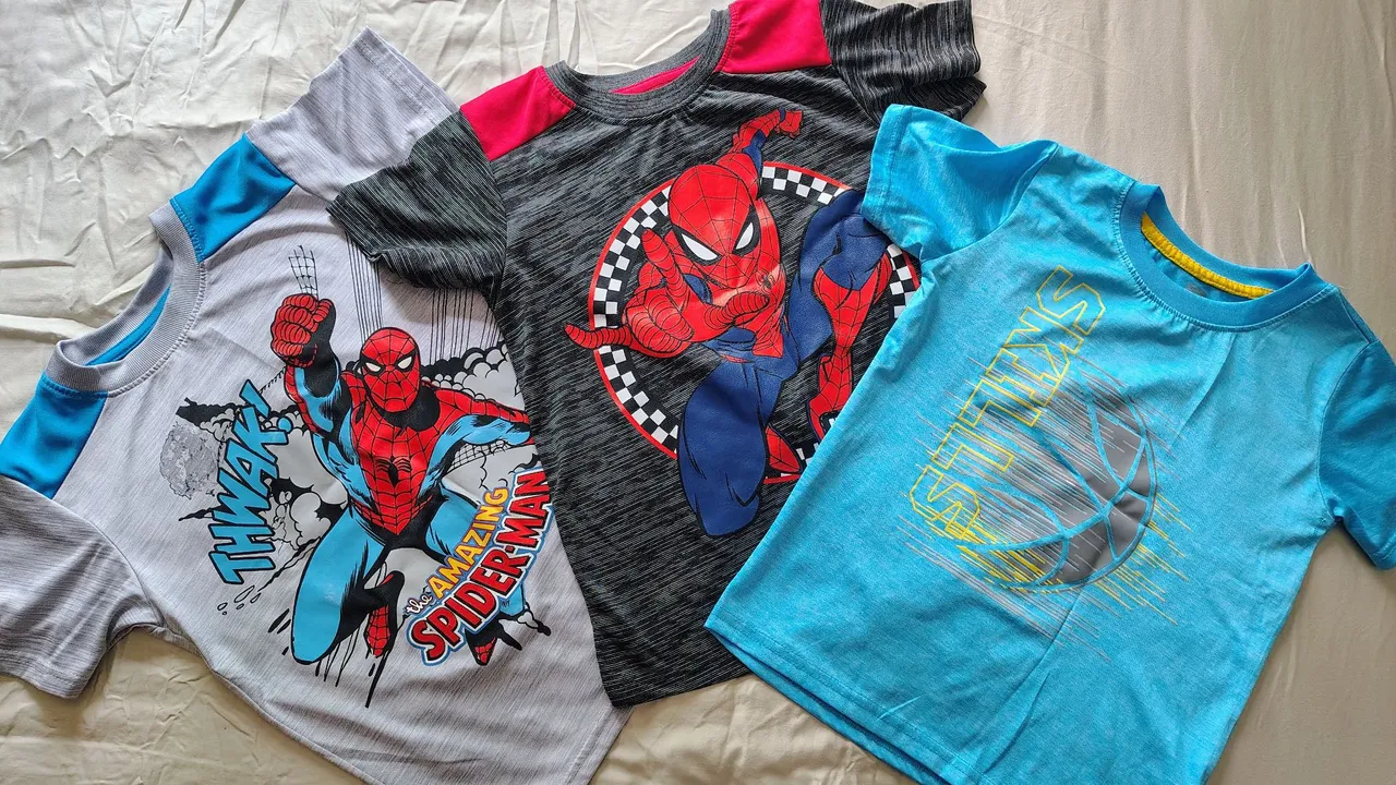 3 Camisetas Homem Aranha - Tamanho 7 anos - tecido fresco