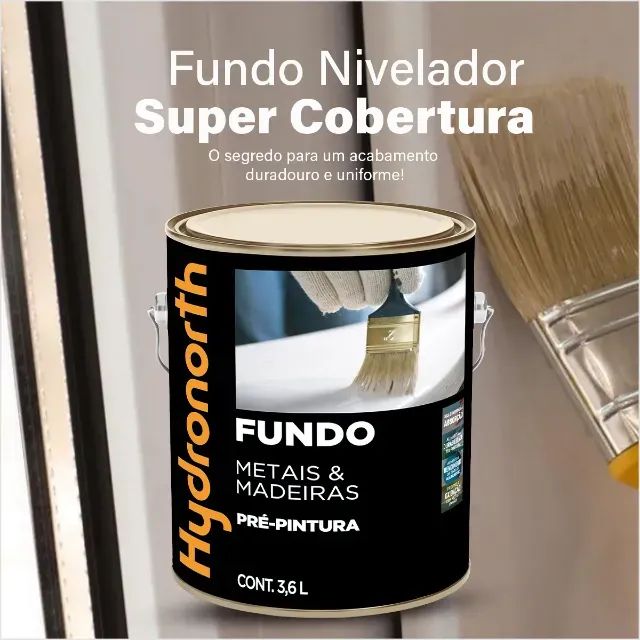 Fundo nivelador Hydronorth(Convertedor de ferrugem)3,6L Metais e Madeiras - R$131,20un. - Foto 2