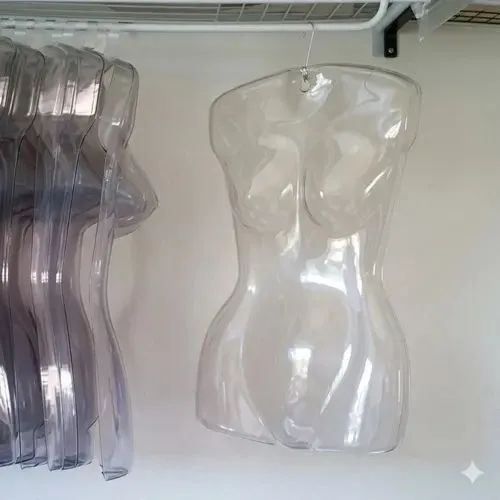 20 Cabide silhueta pvc transparente feminino - Foto 3