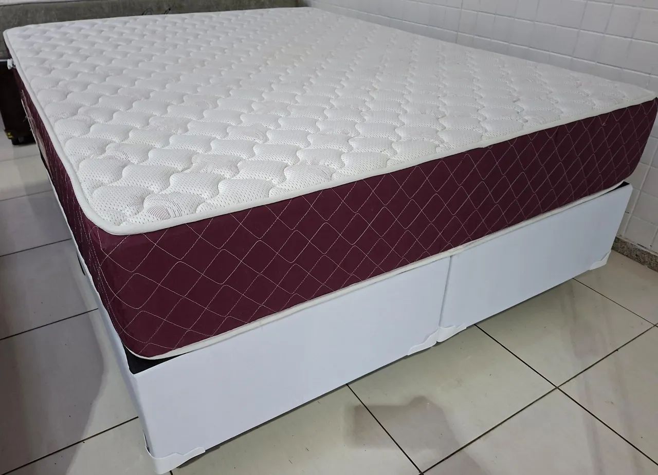 Cama Queen Size, Castor, ESPUMA D33 - ENTREGA GRÁTIS - Foto 2