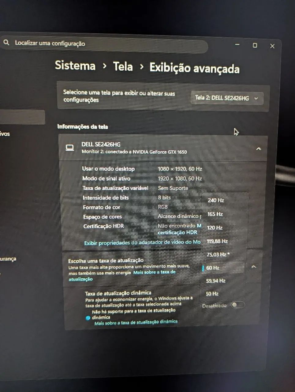 MONITOR Gamer Dell 240hz (LEIA)  - Foto 2