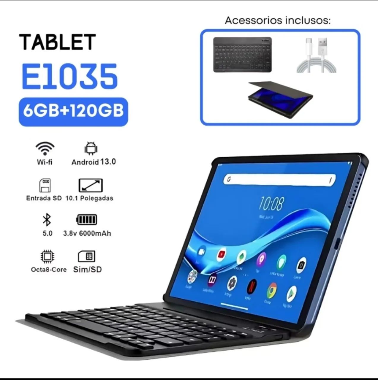 Tablet seminovo usado poucas vezes