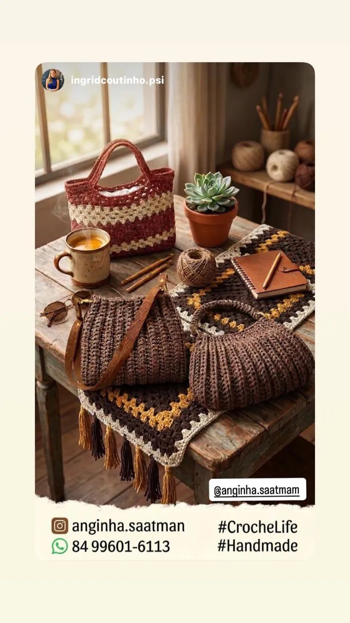 Bolsas de crochê 