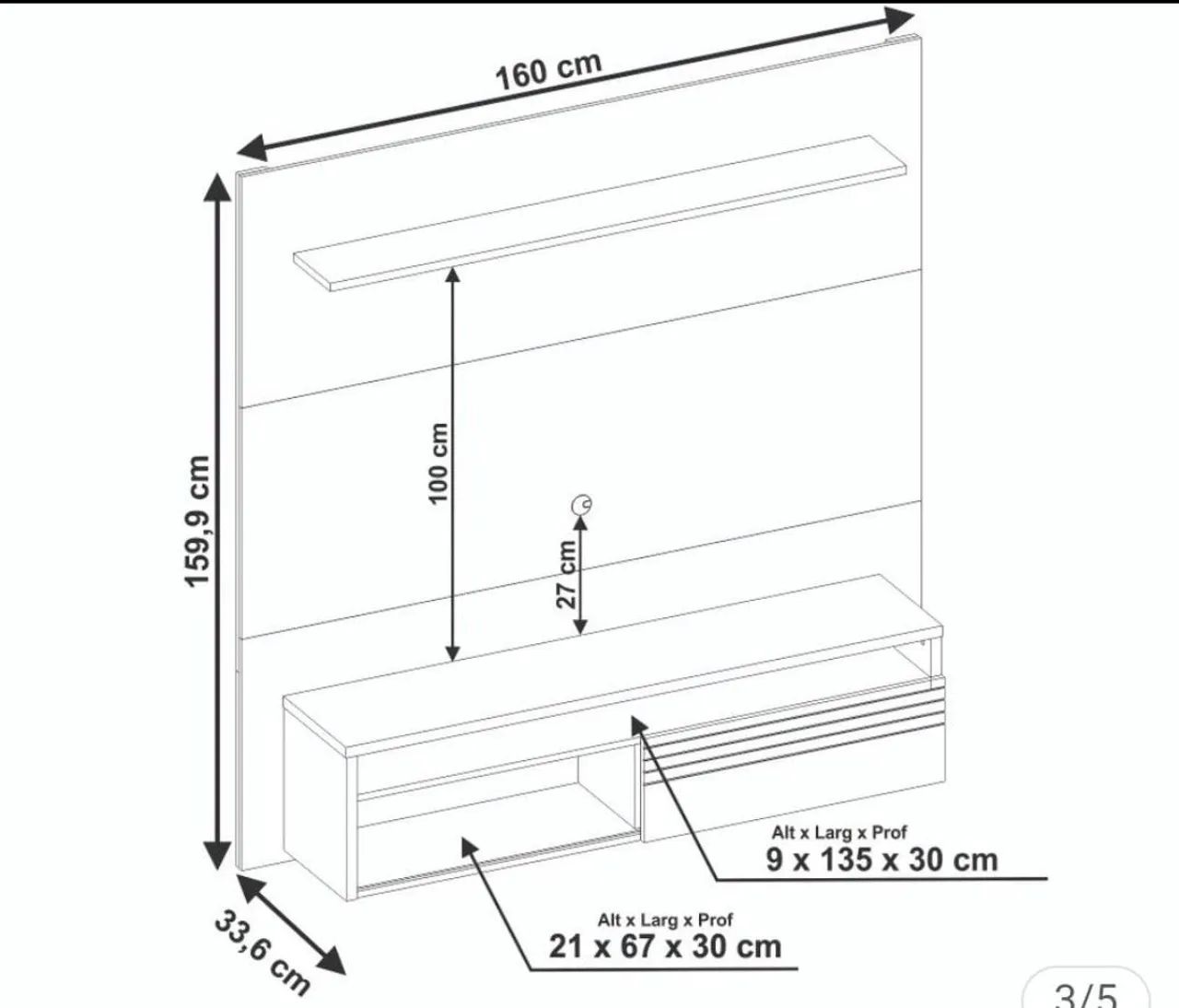 Painel Tv (até 60 polegadas) - Foto 2