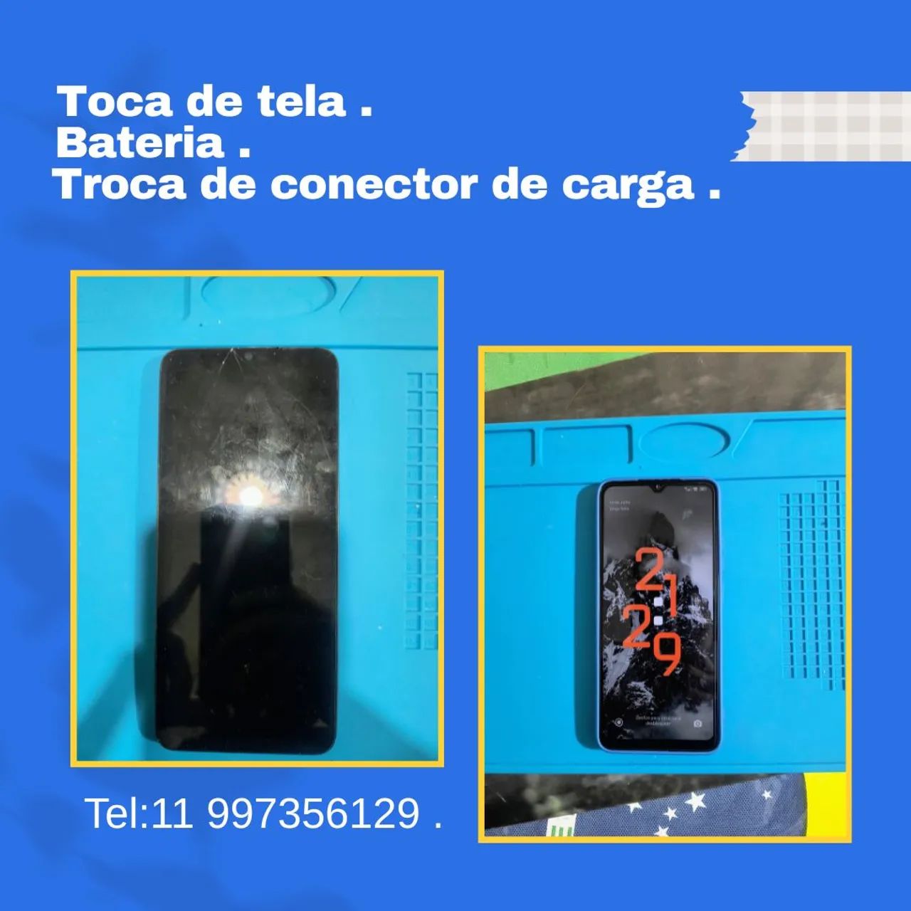 Troca de tela de celular etc