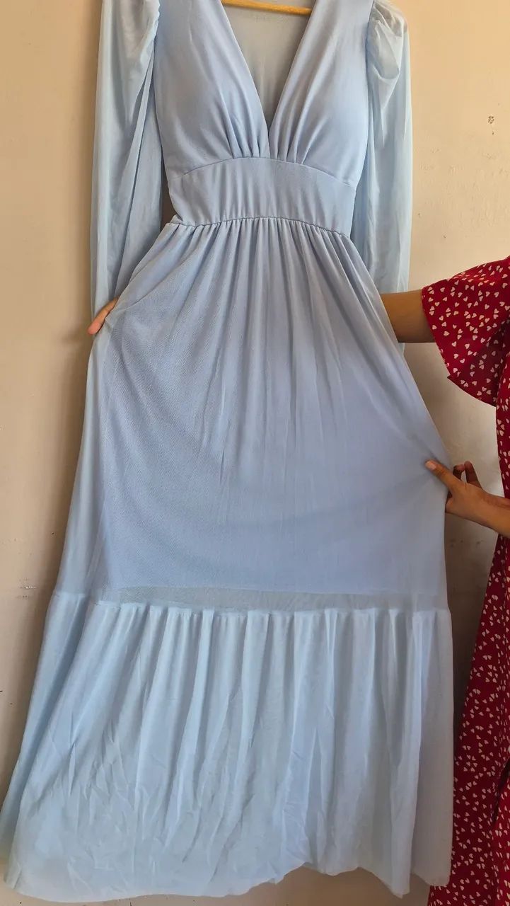 ? Vestido Longo Azul Serenity ? Elegante e Romântico - Foto 4
