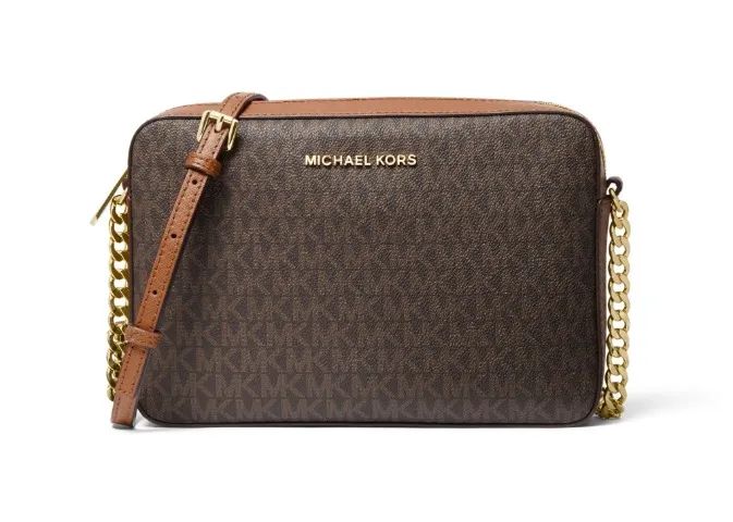 Bolsa Transversal Jet Set Logo Michael Kors Marrom