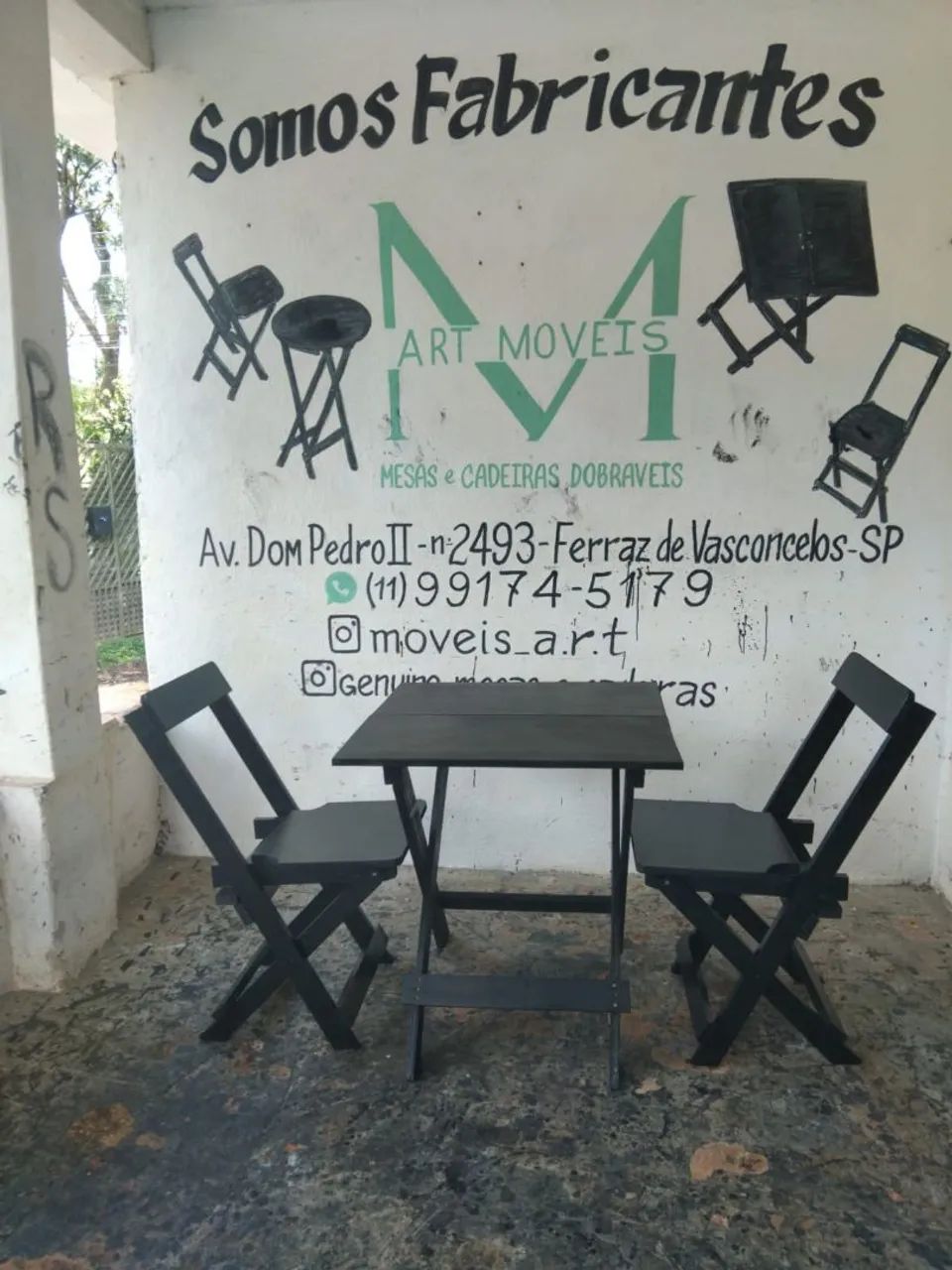 mesase cadeiras tudo dobrável  - Foto 3