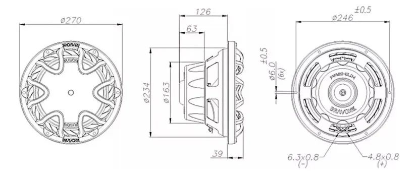 Subwoofer alto falante Bravox P10x-s4 10 Polegadas 160Rms - Foto 4