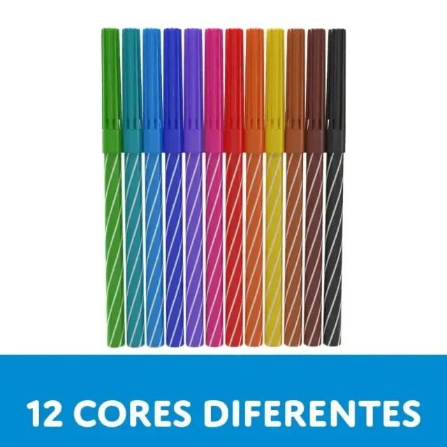  Kit 03 Canetinha Hidrográficas Spiro C/12 Cores - CIS - Foto 3