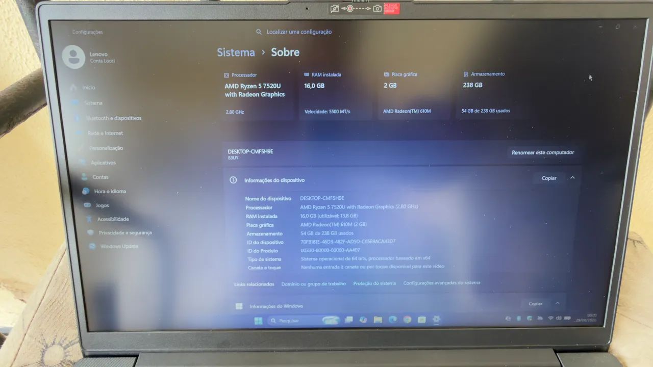 Notebook Lenovo  Ryzen