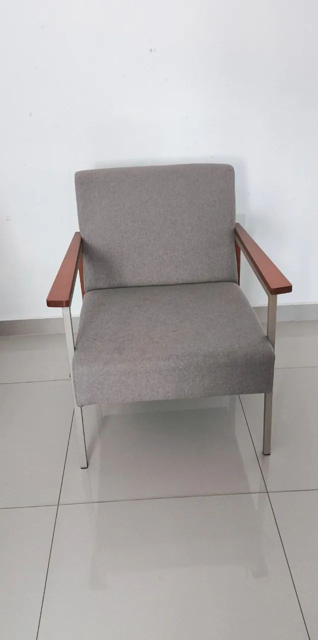 Kit 2 Poltronas Fontana Estilo Industrial em Linho  - Foto 2