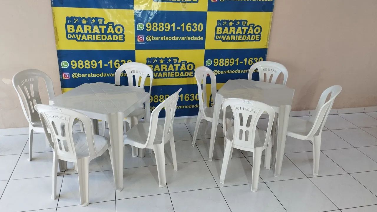  JOGO DE MESA JESUS BRANCO COM MESA 72*72*70 - Foto 5