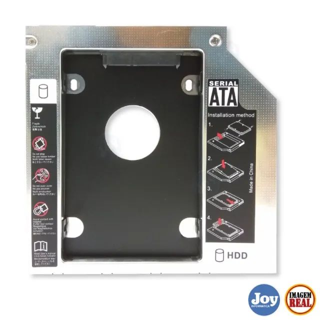 Adaptador Caddy 2º Hd Ssd Dvd Notebook 12,7mm 9,5mm Universal - Foto 4