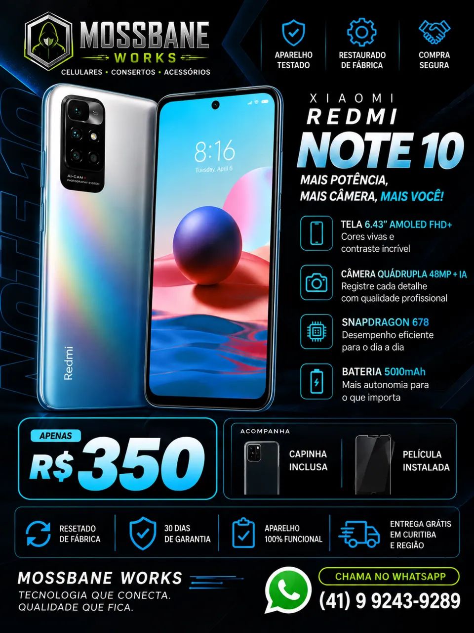 VENDA URGENTE REDMI NOTE 10