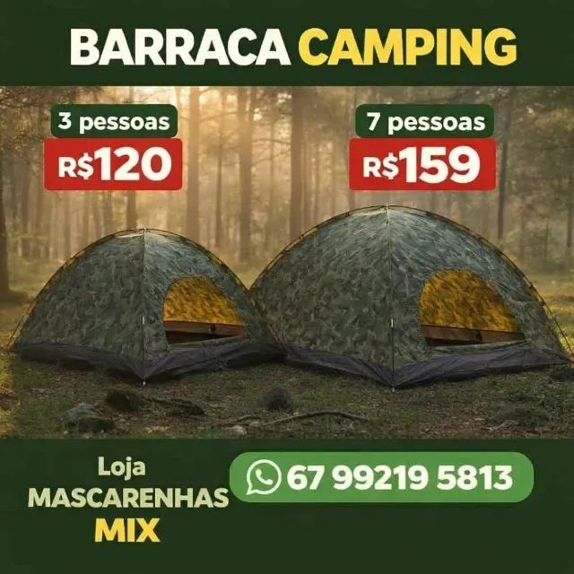 BARRACA PARA 3 PESSOAS E 7 PESSOAS COD: 087