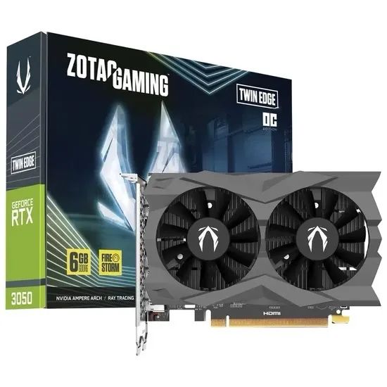 Placa de Vídeo Zotac GeForce RTX3050 Twin Edge OC 6GB GDDR6 PCI
