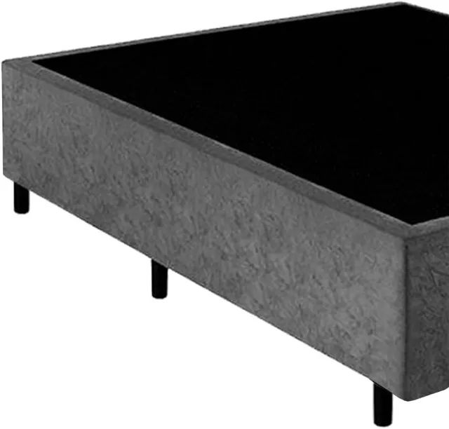 Cama Base Box Casal Veludo Cinza - Foto 2