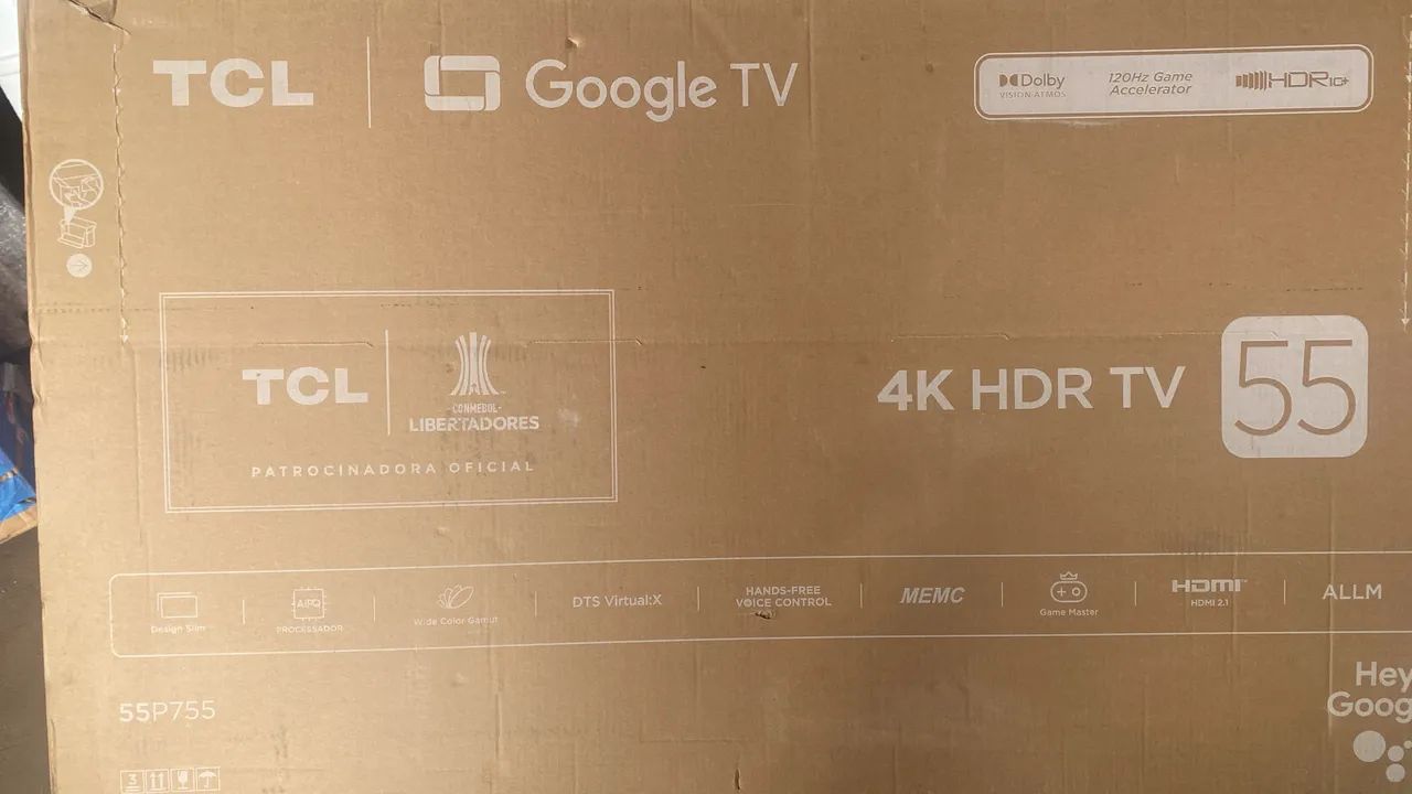 Tv led 50 polegadas TCL 4k Bhuetooth Google nova plástico