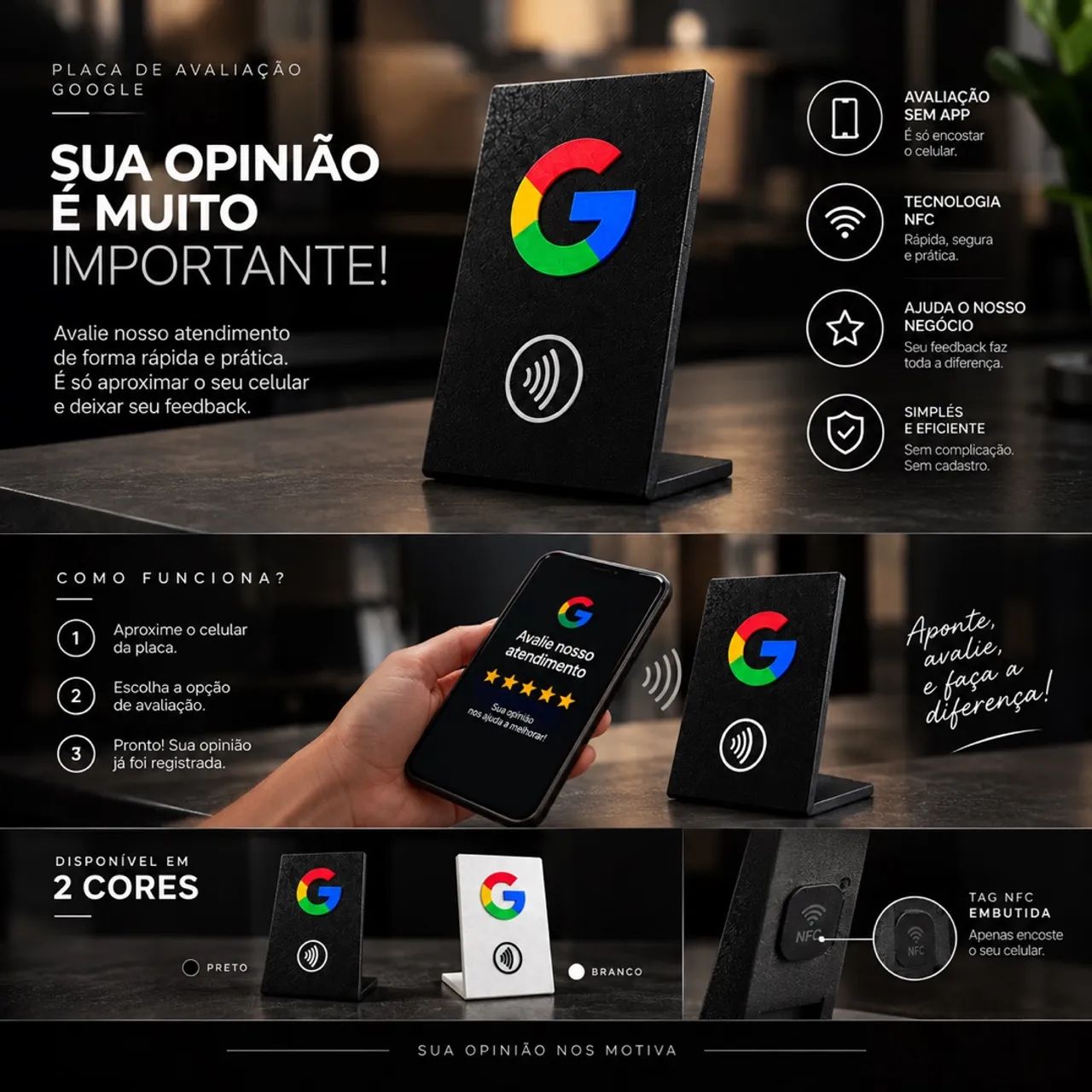 PLACA DE AVALIAÇÃO DO GOOGLE 