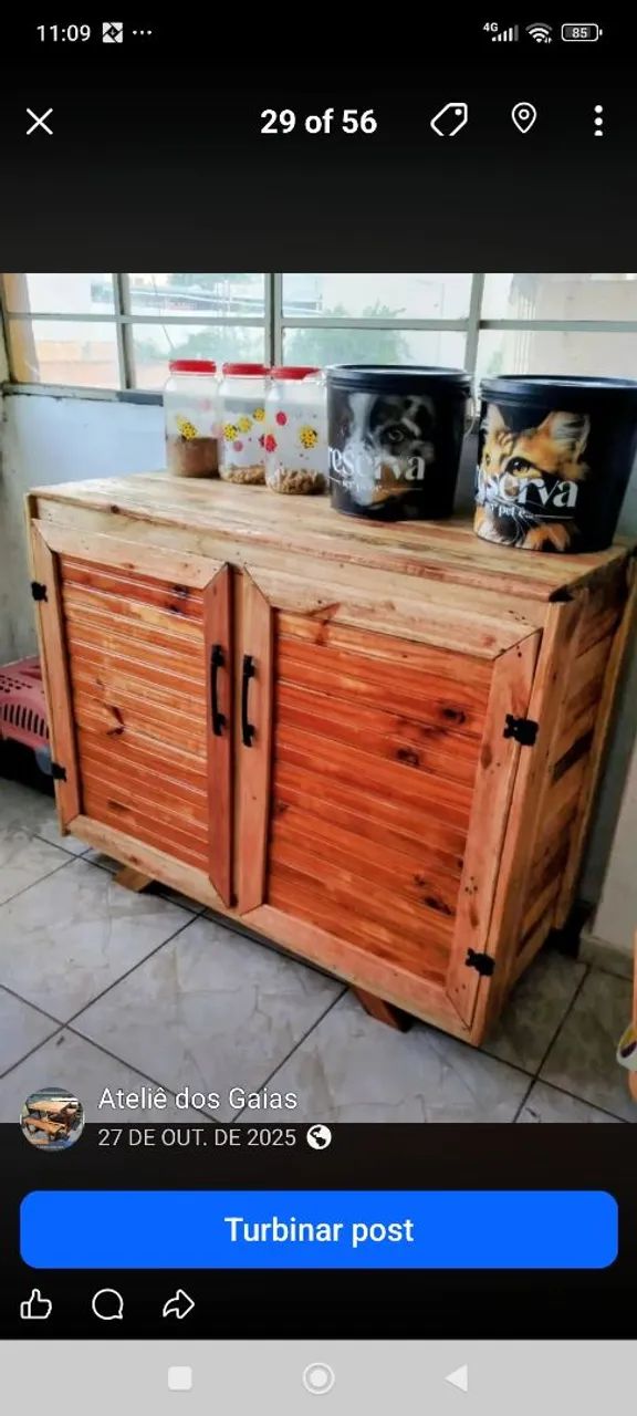 Armário para cozinha feito com madeiras de pallets. - Foto 3