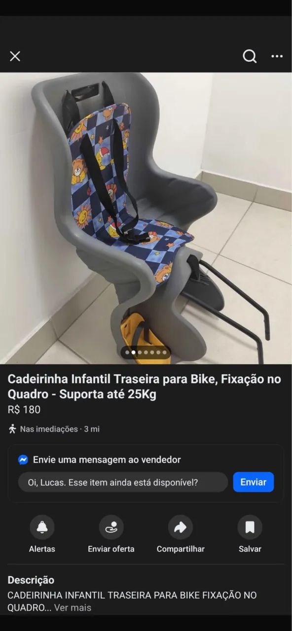 Cadeirinha para bicicleta