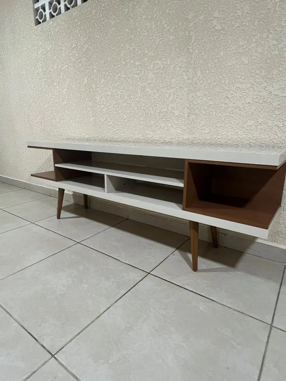 Rack - off white e amadeirado - Foto 3