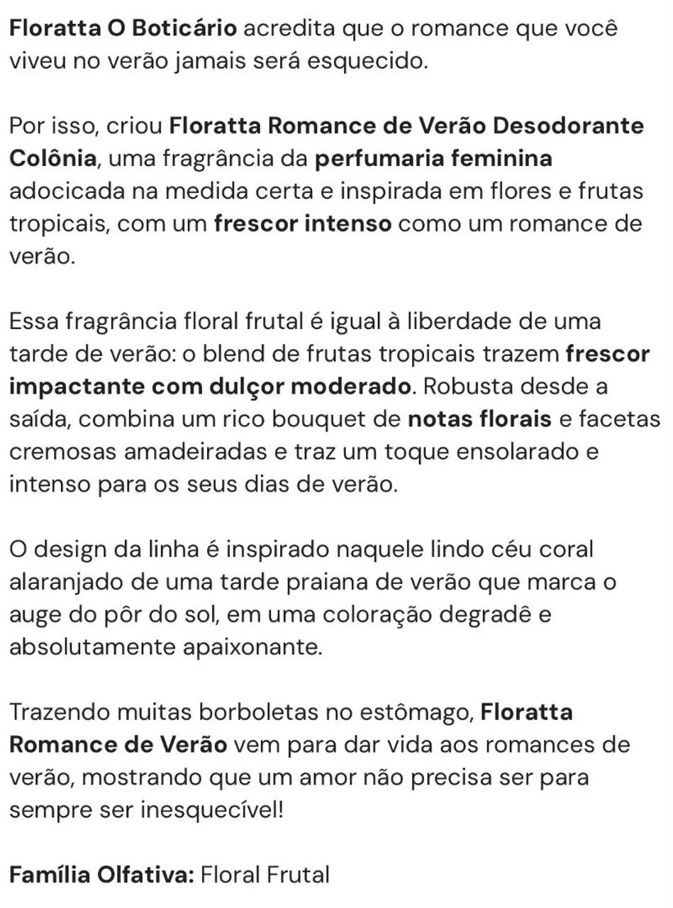 Perfume Boticário Floratta Romance de Verão - Foto 2