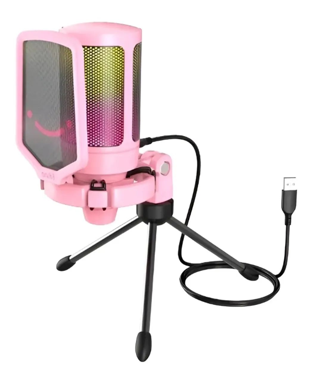 Microfone Condensador Fifine A6v Cardioide Rosa Gamer Usb