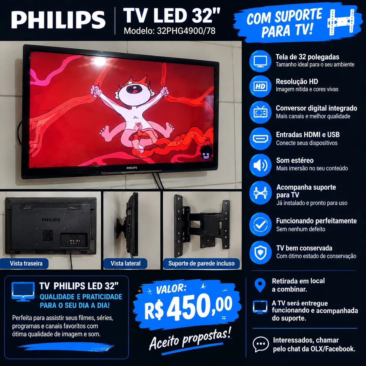 Tv 32 polegadas não é smart
