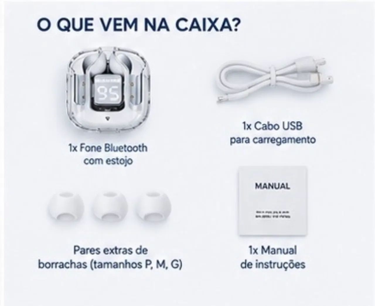 Fone Bluetooth TWS Sem Fio | Display LED | Novo - Foto 4