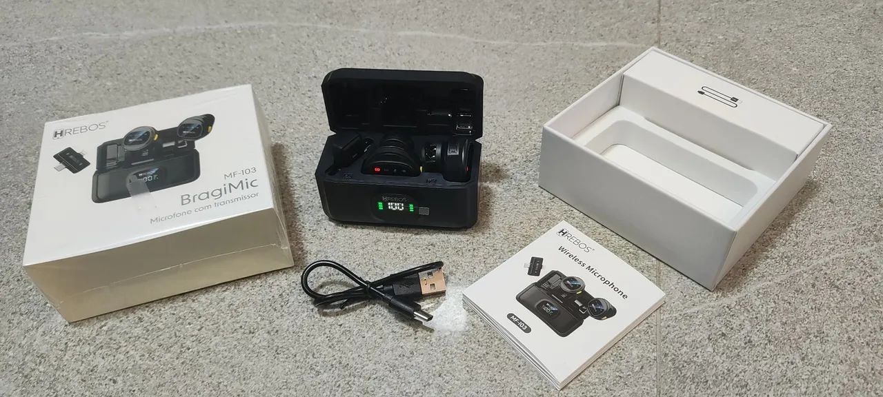 microfone de lapela Hrebos lightning e tipo c - Foto 5