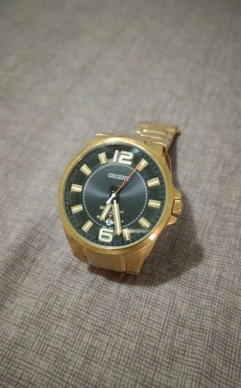 Relógio Orient Masculino Dourado - Foto 3