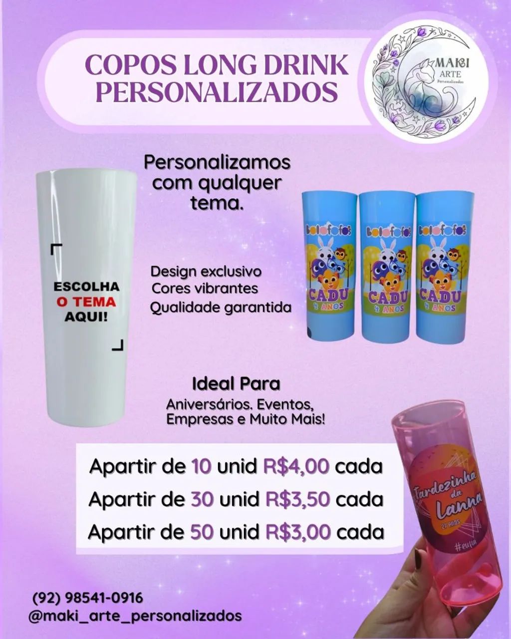 Copos personalizados 