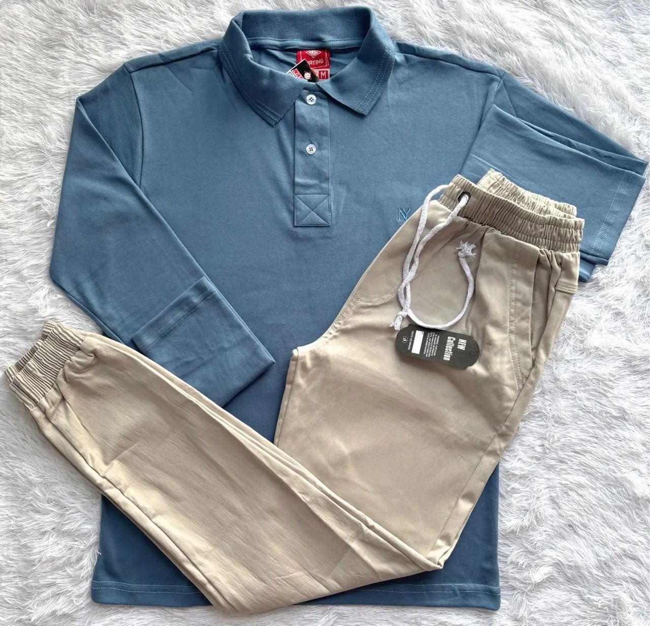 Kit Calça Jogger e Camisa Polo Longa 