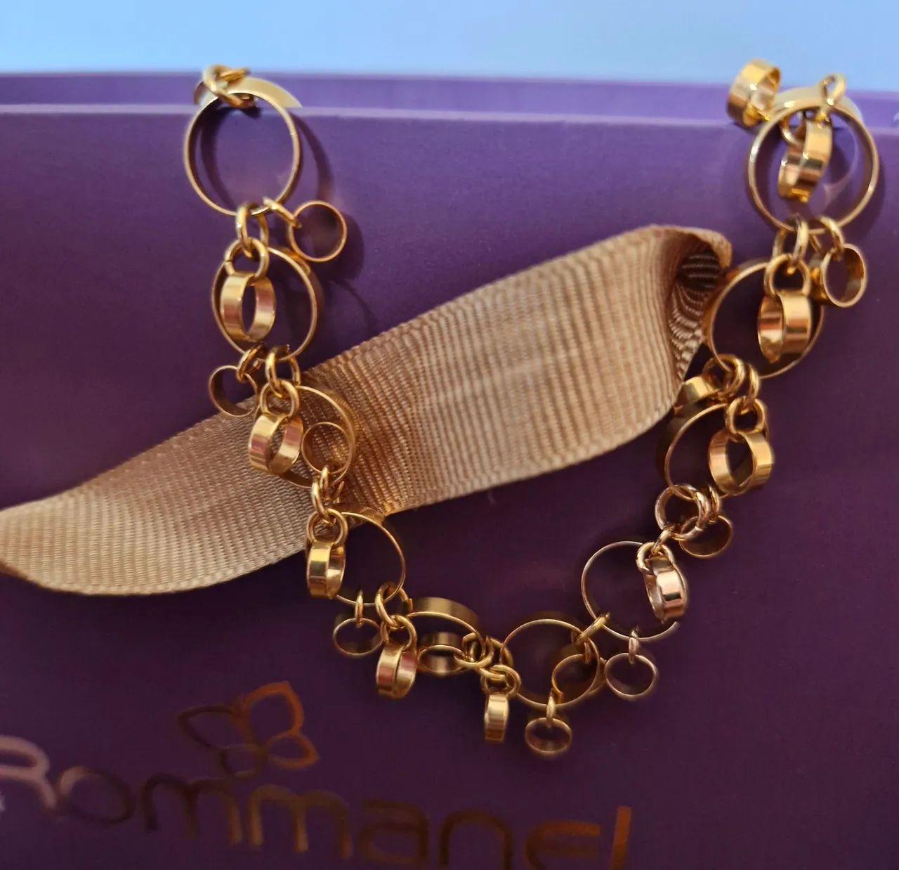 NOVA Semijoia Rommanel Pulseira Banhada Ouro 18k -  Original