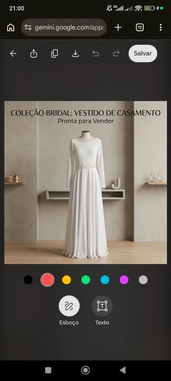 Vestido longo branco com rendas  - Foto 4