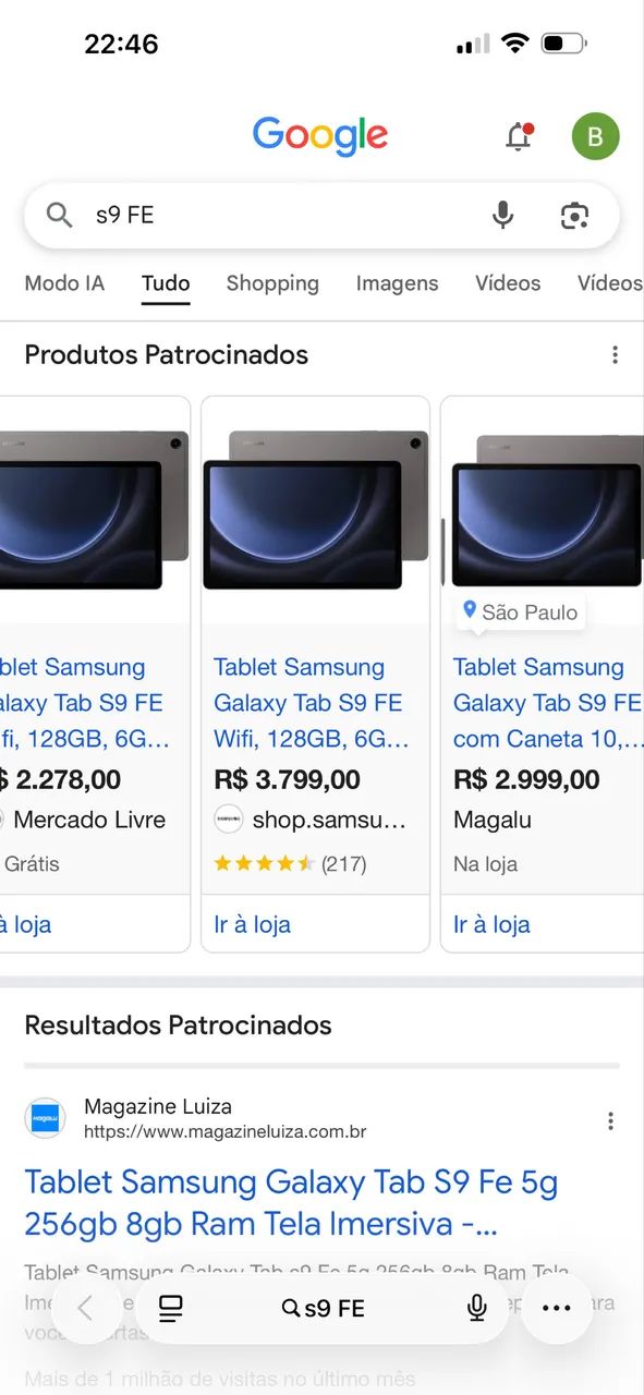 Tablet S9 FE Samsung 