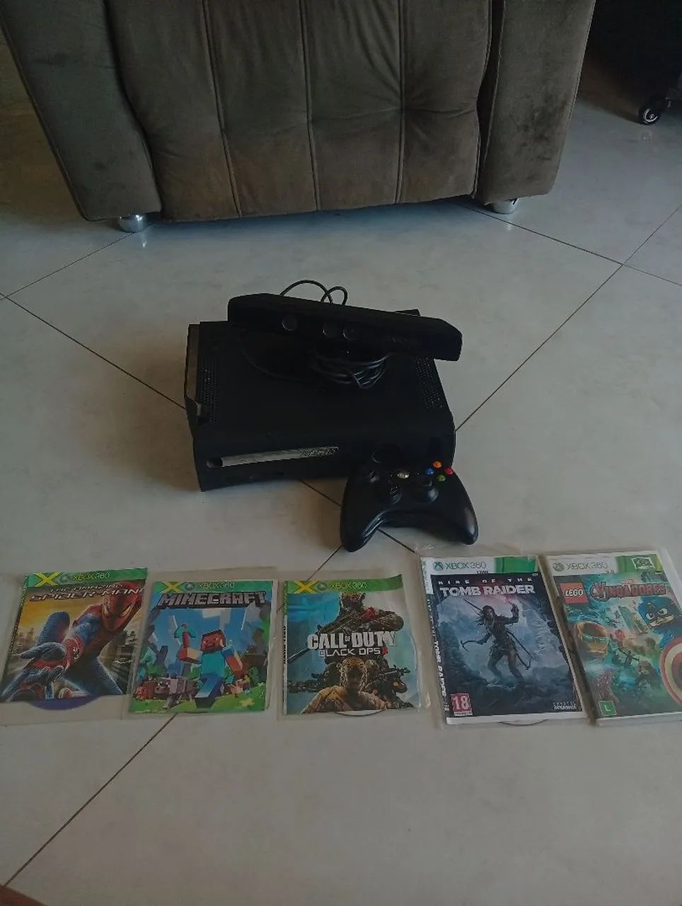 Xbox 360 Com Jogos E Knect