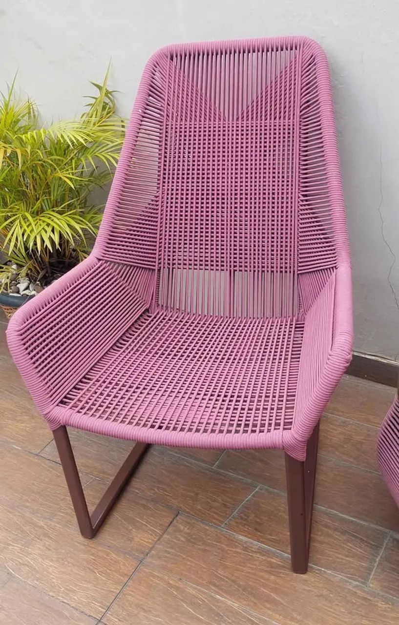 Conjunto com duas poltronas e mesinha de corda náutica - Foto 4